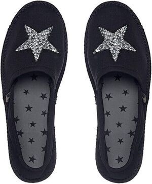 Showaflops Womens 5/6 Espadrille Style Neoprene Slip On Flat with Faux Jute Sole